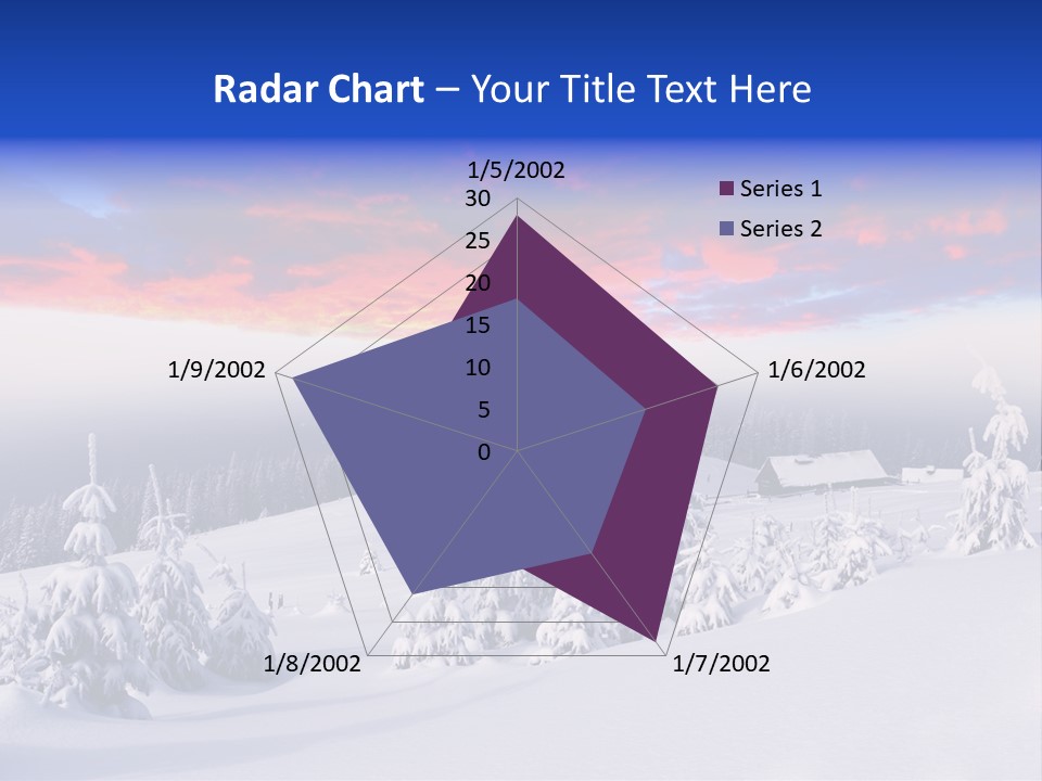 A Snowy Landscape With Trees And A House In The Distance PowerPoint Template