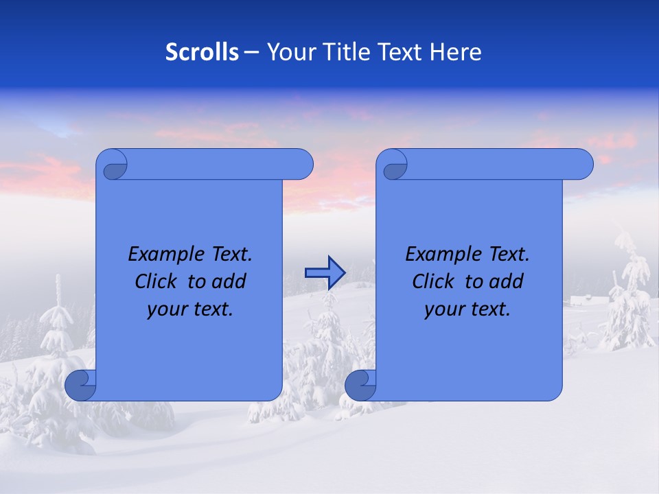 A Snowy Landscape With Trees And A House In The Distance PowerPoint Template