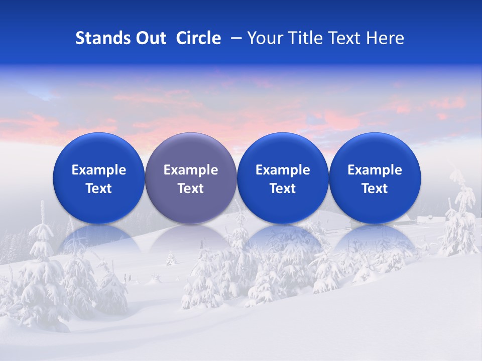 A Snowy Landscape With Trees And A House In The Distance PowerPoint Template