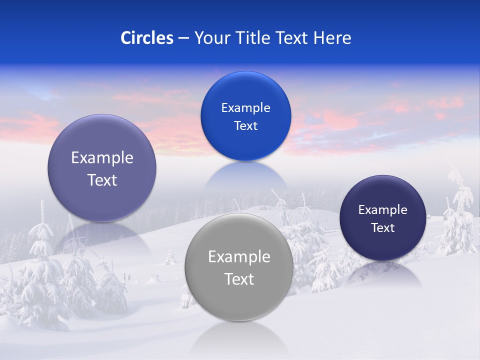 A Snowy Landscape With Trees And A House In The Distance PowerPoint Template