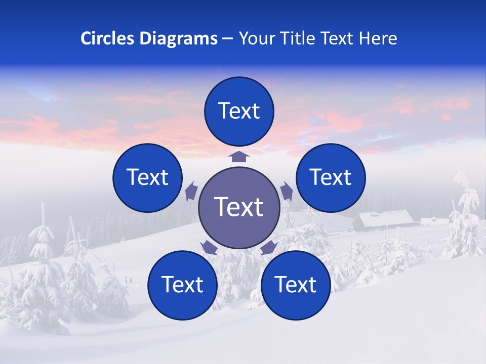 A Snowy Landscape With Trees And A House In The Distance PowerPoint Template