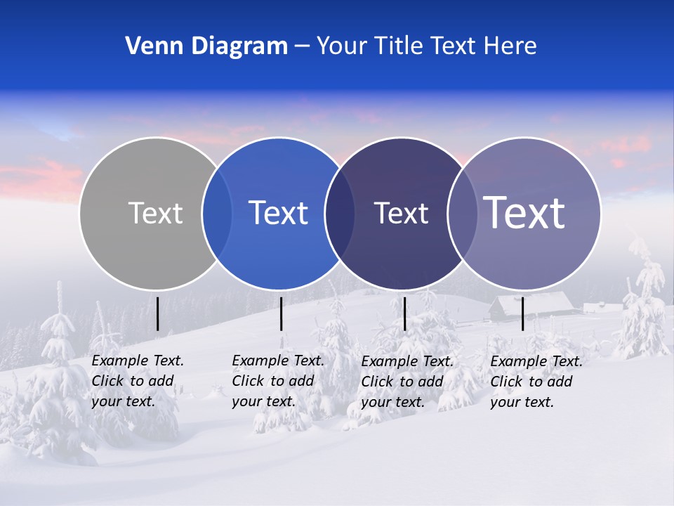 A Snowy Landscape With Trees And A House In The Distance PowerPoint Template