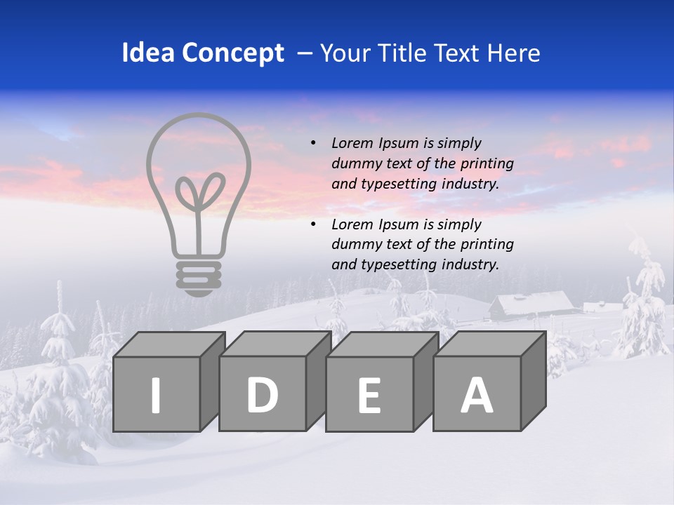 A Snowy Landscape With Trees And A House In The Distance PowerPoint Template