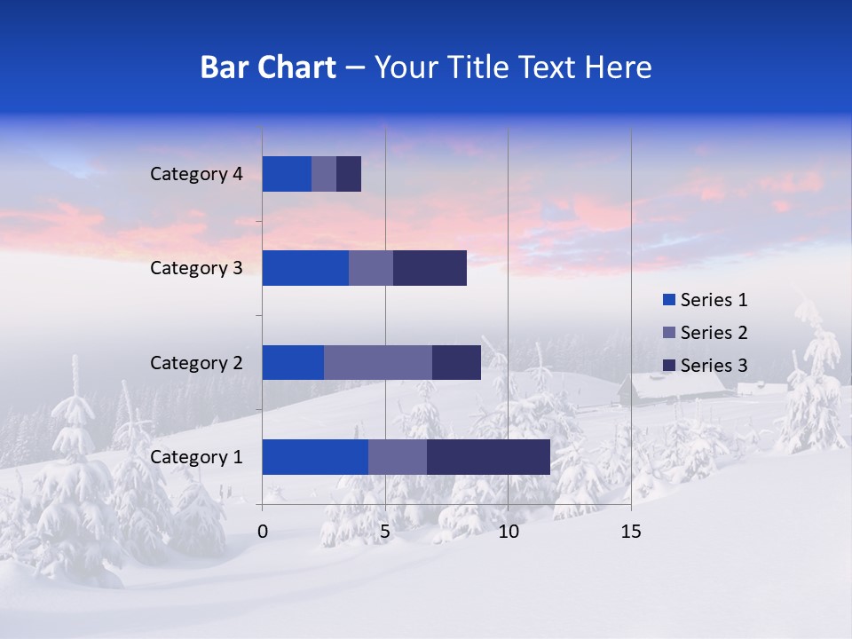 A Snowy Landscape With Trees And A House In The Distance PowerPoint Template