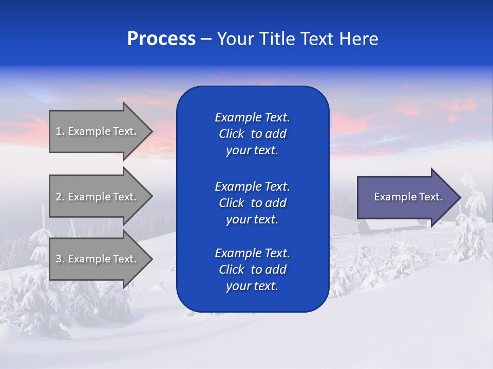 A Snowy Landscape With Trees And A House In The Distance PowerPoint Template