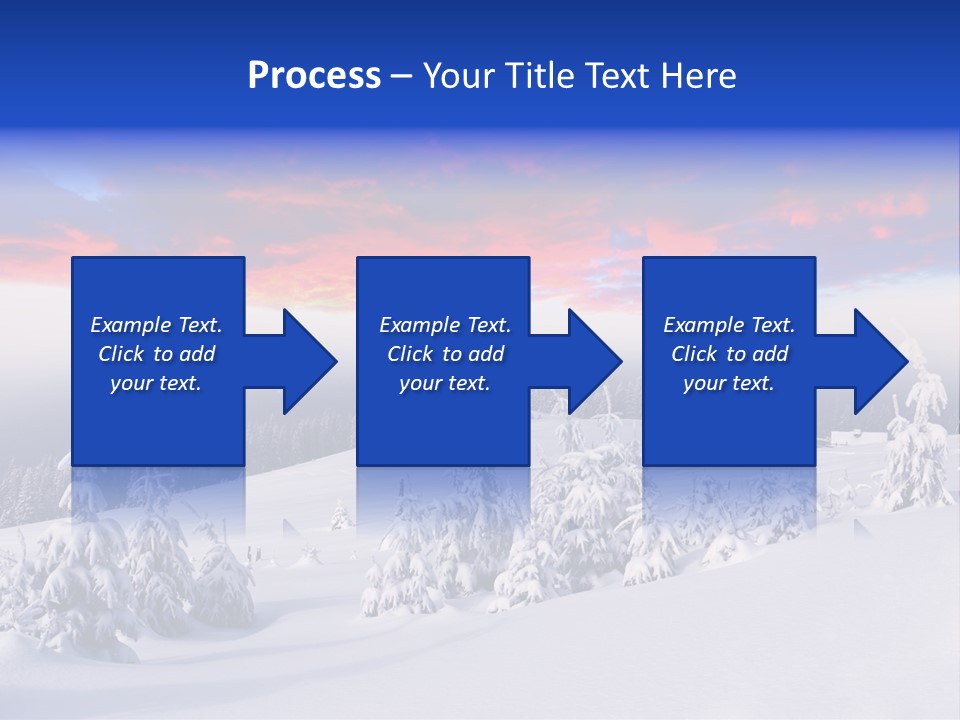 A Snowy Landscape With Trees And A House In The Distance PowerPoint Template