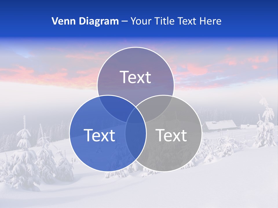 A Snowy Landscape With Trees And A House In The Distance PowerPoint Template