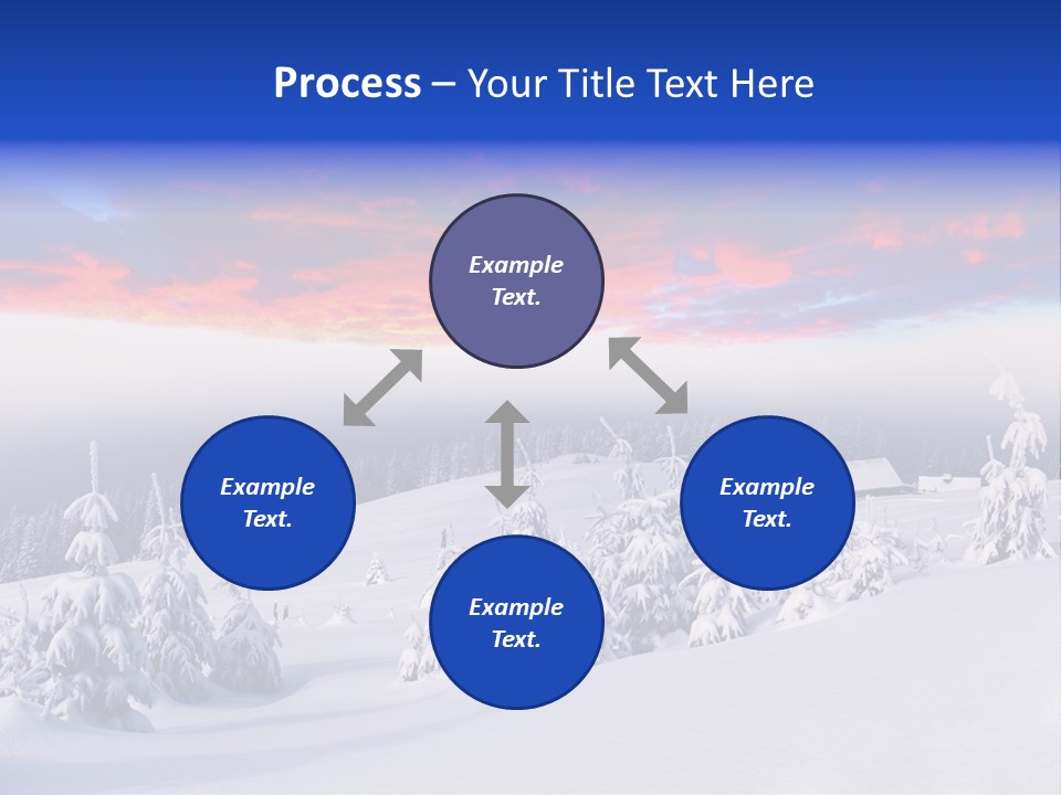 A Snowy Landscape With Trees And A House In The Distance PowerPoint Template