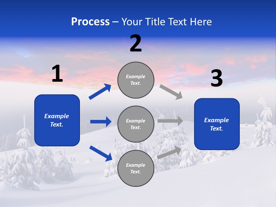 A Snowy Landscape With Trees And A House In The Distance PowerPoint Template