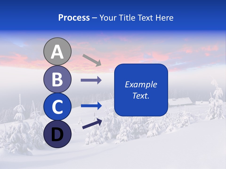 A Snowy Landscape With Trees And A House In The Distance PowerPoint Template