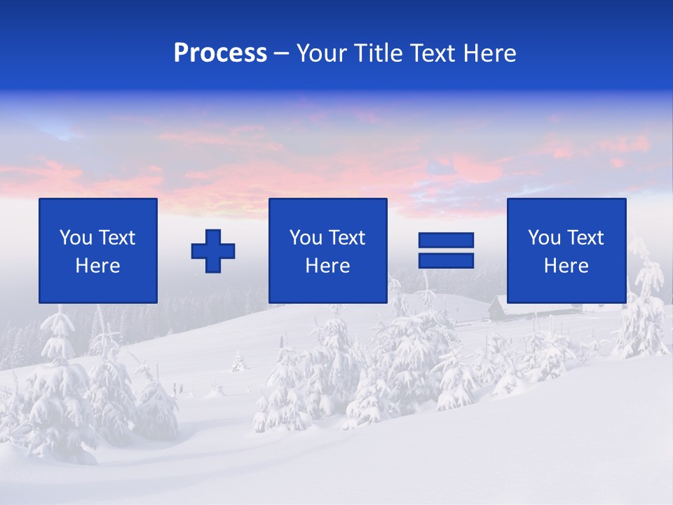 A Snowy Landscape With Trees And A House In The Distance PowerPoint Template