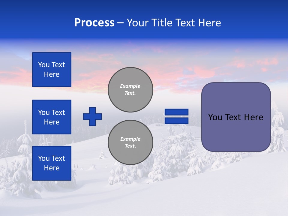 A Snowy Landscape With Trees And A House In The Distance PowerPoint Template