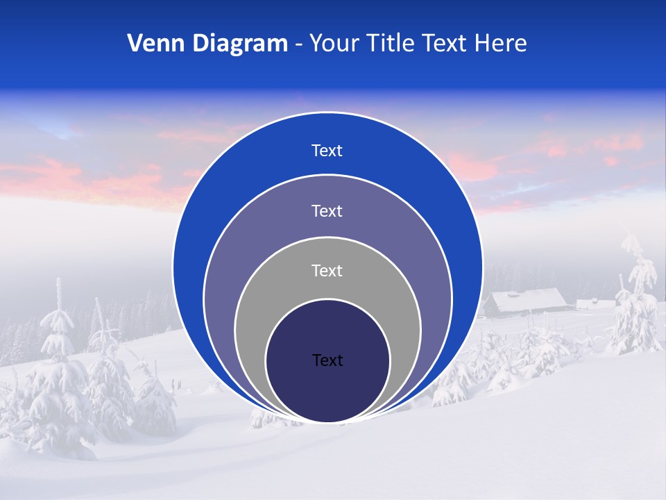 A Snowy Landscape With Trees And A House In The Distance PowerPoint Template