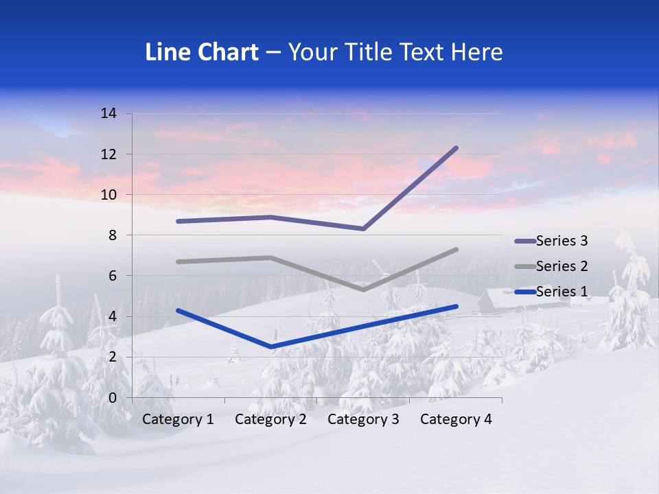 A Snowy Landscape With Trees And A House In The Distance PowerPoint Template