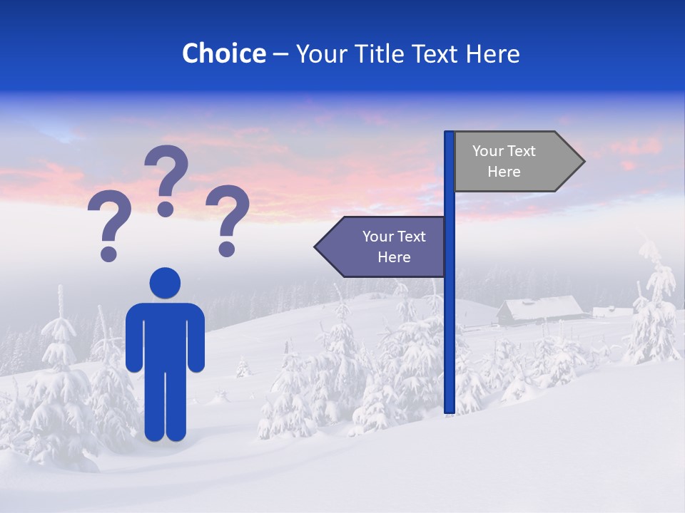 A Snowy Landscape With Trees And A House In The Distance PowerPoint Template