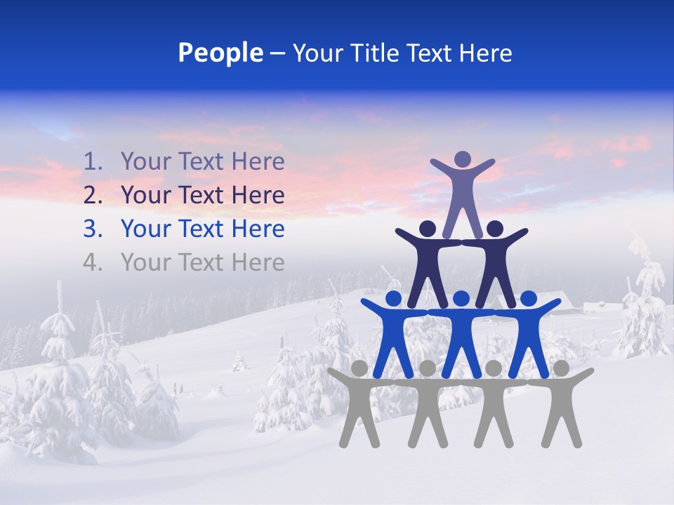 A Snowy Landscape With Trees And A House In The Distance PowerPoint Template