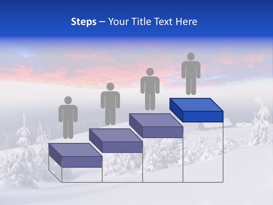 A Snowy Landscape With Trees And A House In The Distance PowerPoint Template