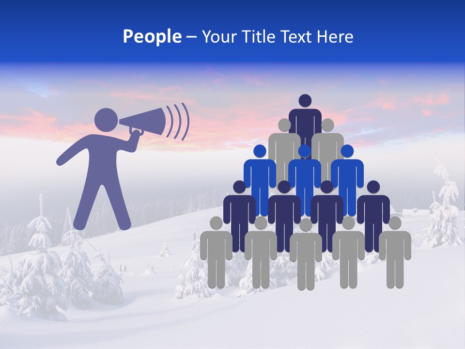 A Snowy Landscape With Trees And A House In The Distance PowerPoint Template