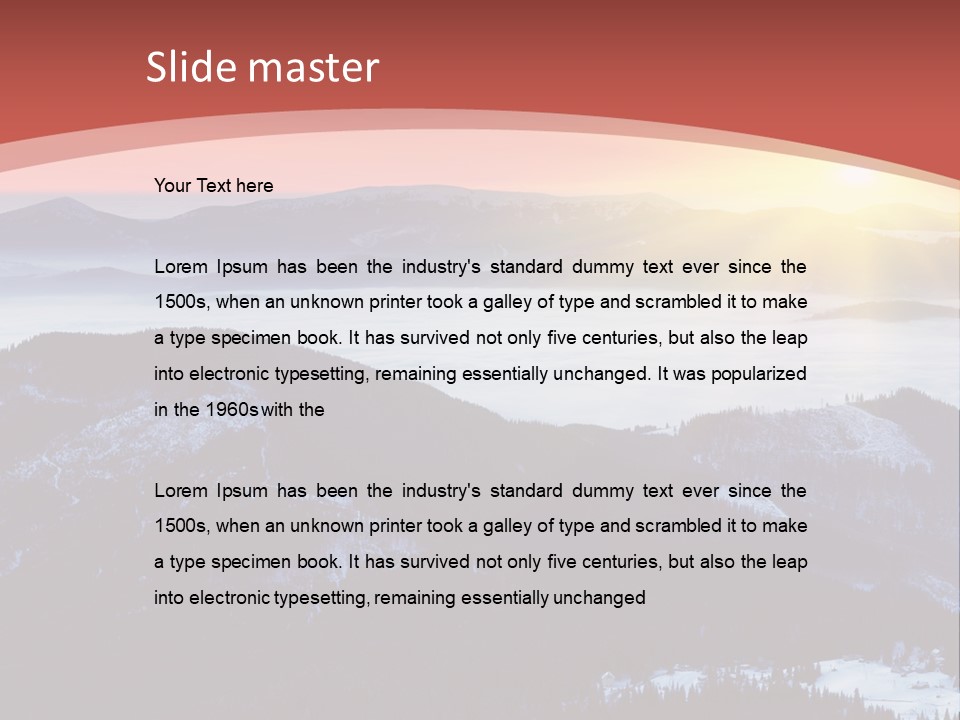 A Sunset Over A Mountain Range With Clouds In The Foreground PowerPoint Template