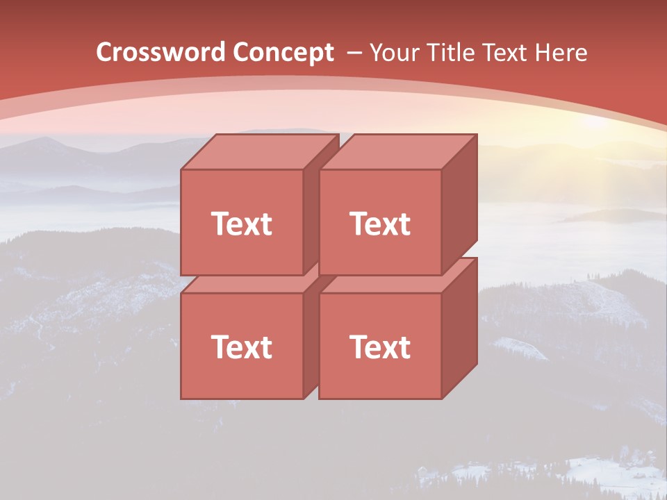 A Sunset Over A Mountain Range With Clouds In The Foreground PowerPoint Template
