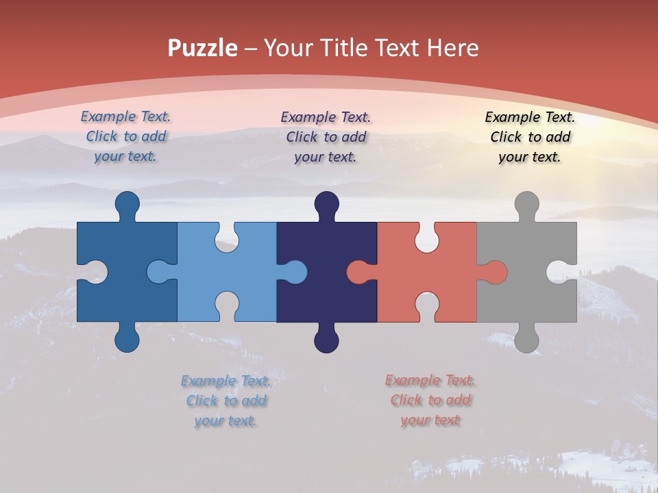 A Sunset Over A Mountain Range With Clouds In The Foreground PowerPoint Template