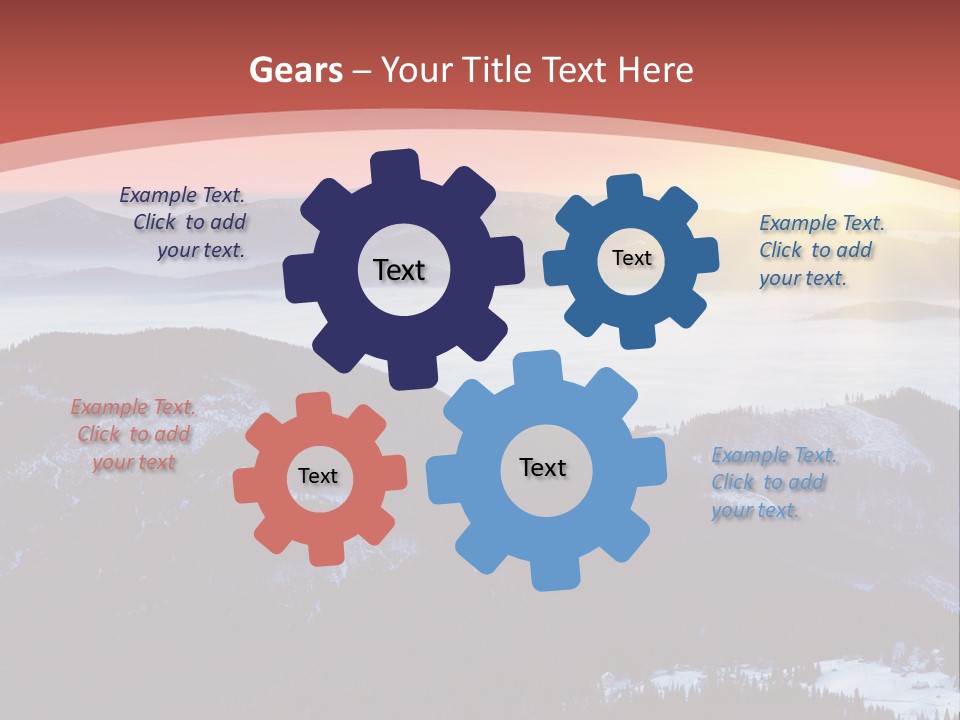 A Sunset Over A Mountain Range With Clouds In The Foreground PowerPoint Template