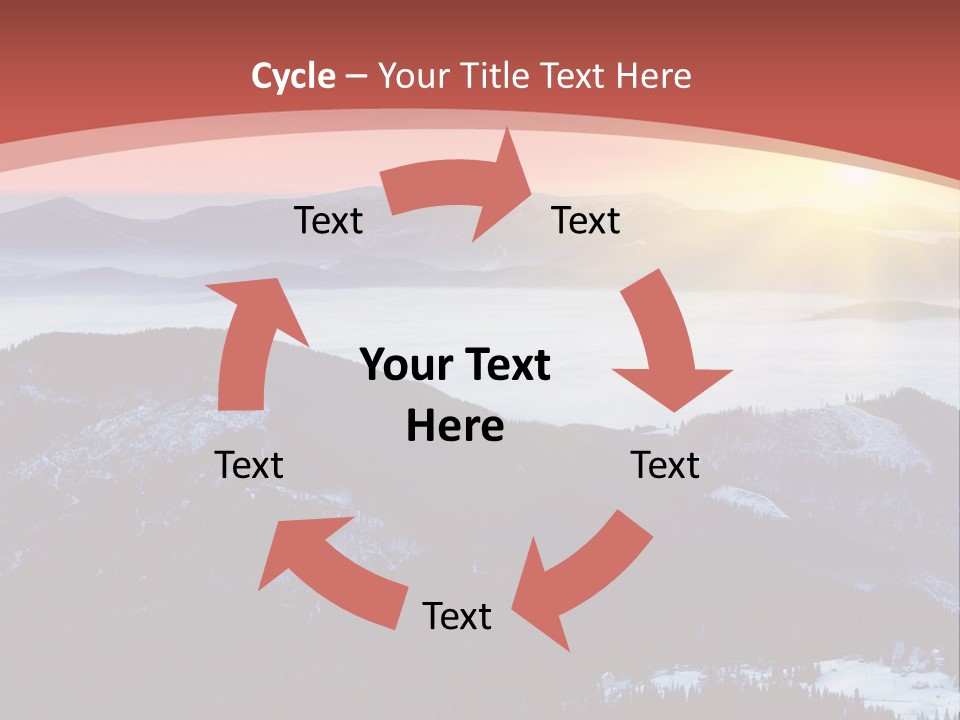 A Sunset Over A Mountain Range With Clouds In The Foreground PowerPoint Template