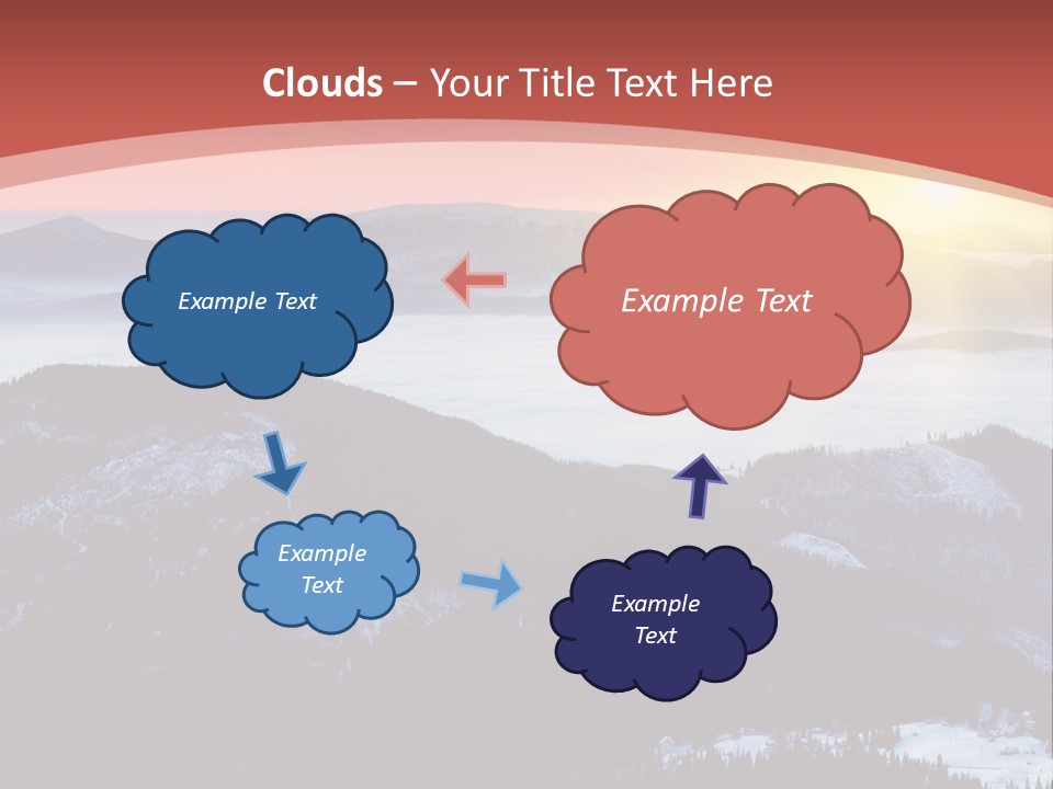 A Sunset Over A Mountain Range With Clouds In The Foreground PowerPoint Template