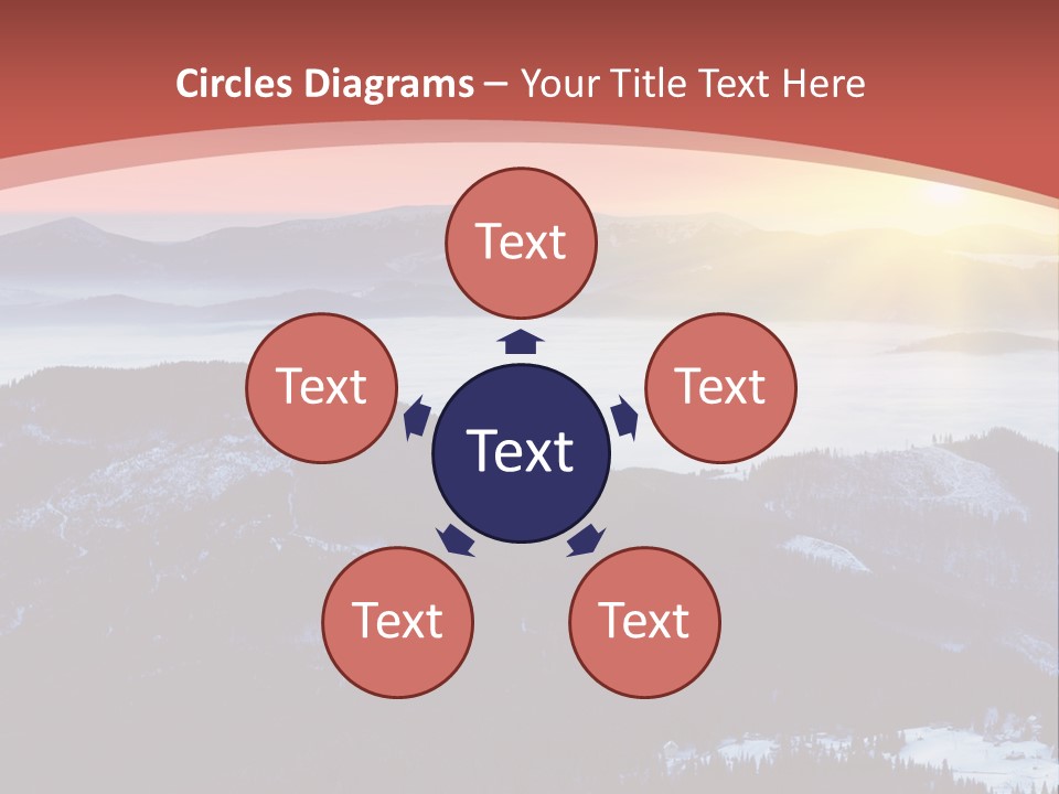 A Sunset Over A Mountain Range With Clouds In The Foreground PowerPoint Template