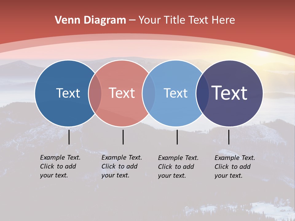 A Sunset Over A Mountain Range With Clouds In The Foreground PowerPoint Template