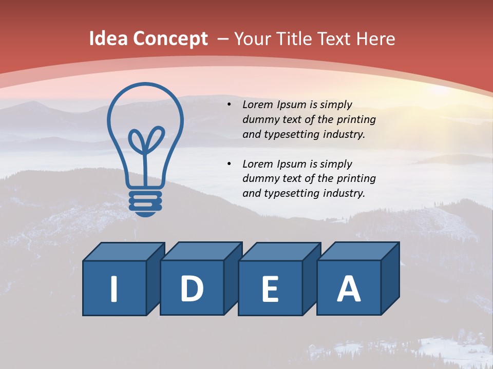 A Sunset Over A Mountain Range With Clouds In The Foreground PowerPoint Template