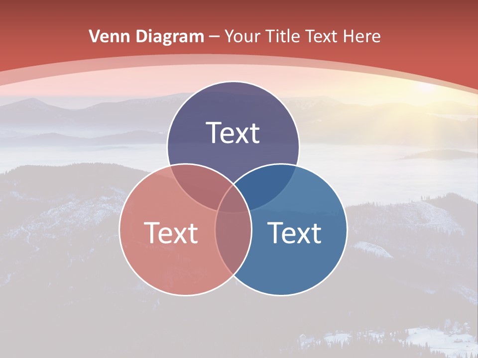 A Sunset Over A Mountain Range With Clouds In The Foreground PowerPoint Template