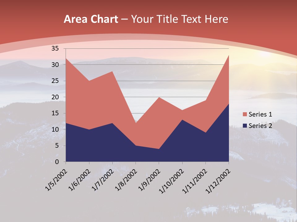 A Sunset Over A Mountain Range With Clouds In The Foreground PowerPoint Template