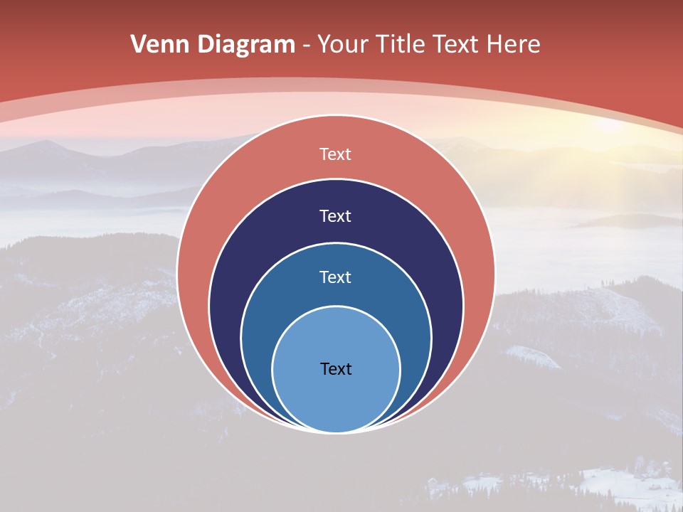 A Sunset Over A Mountain Range With Clouds In The Foreground PowerPoint Template