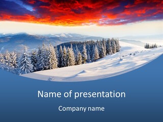 Christmas Hoarfrost Highlands PowerPoint Template