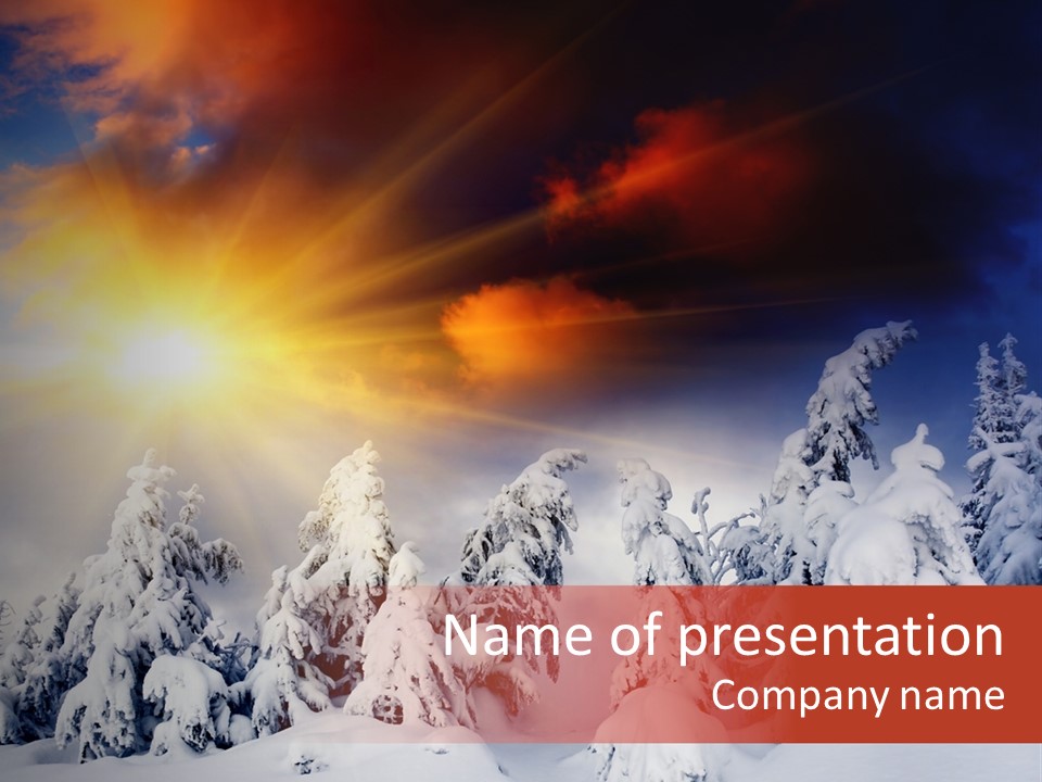 Travel Sunrise Tree PowerPoint Template