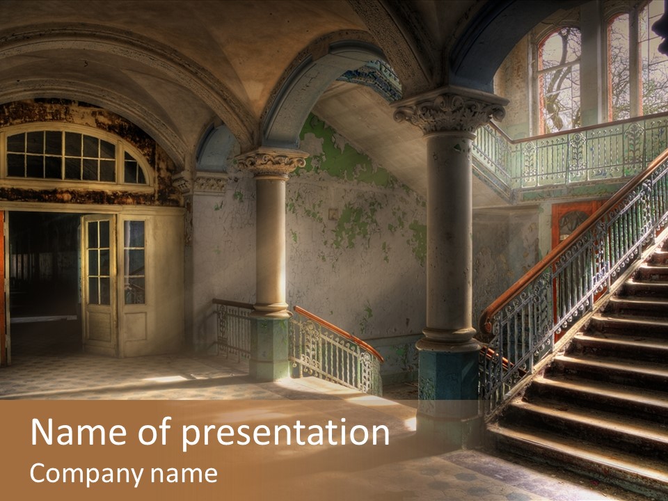 Architektur Location Sonnenstrahlen PowerPoint Template