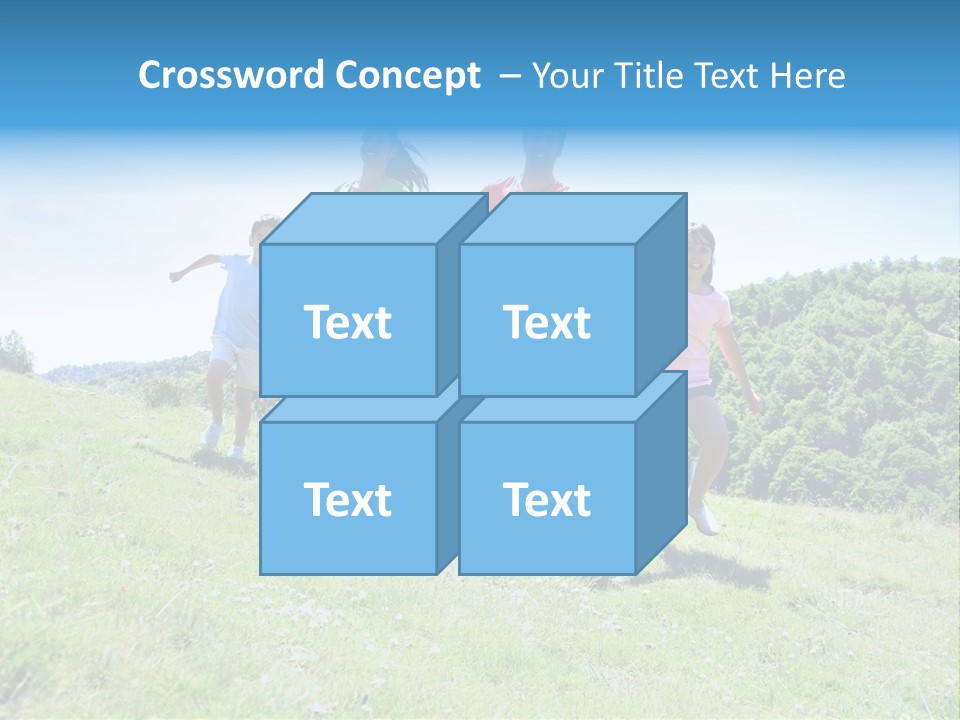 Landscape Holding Hands Green PowerPoint Template