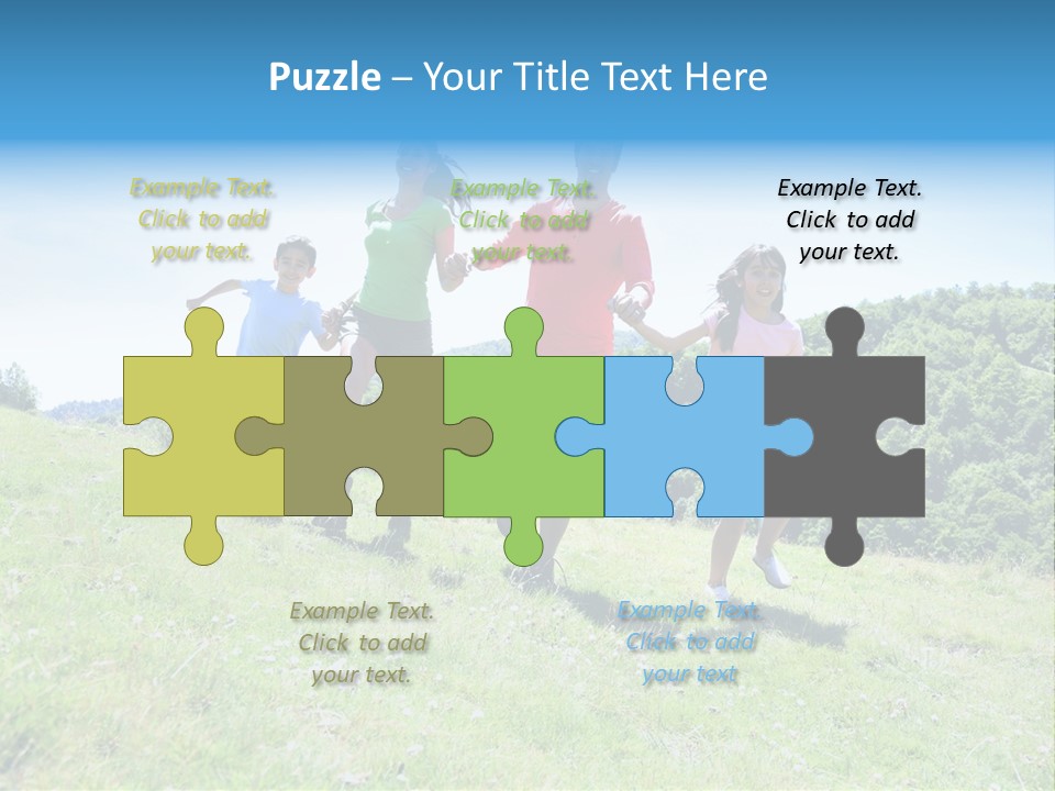 Landscape Holding Hands Green PowerPoint Template