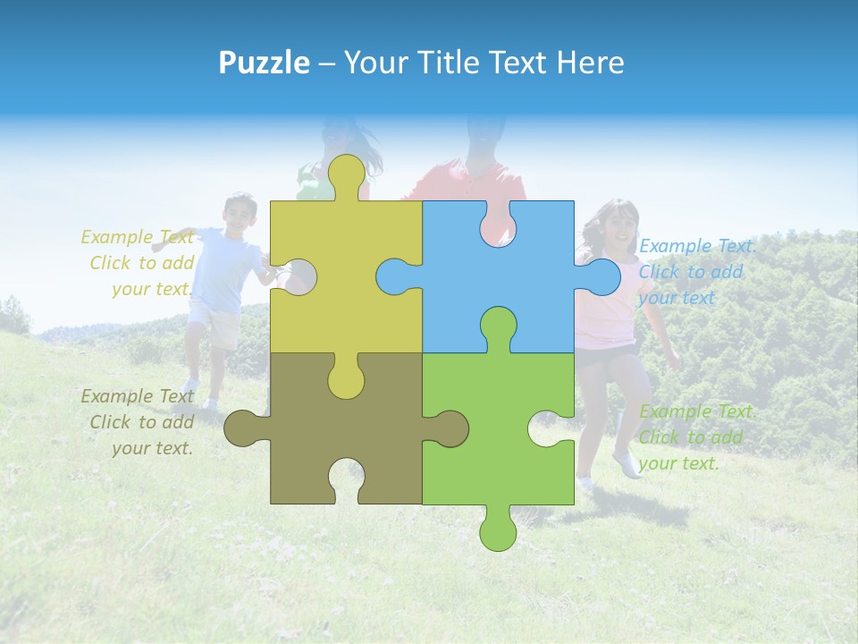 Landscape Holding Hands Green PowerPoint Template