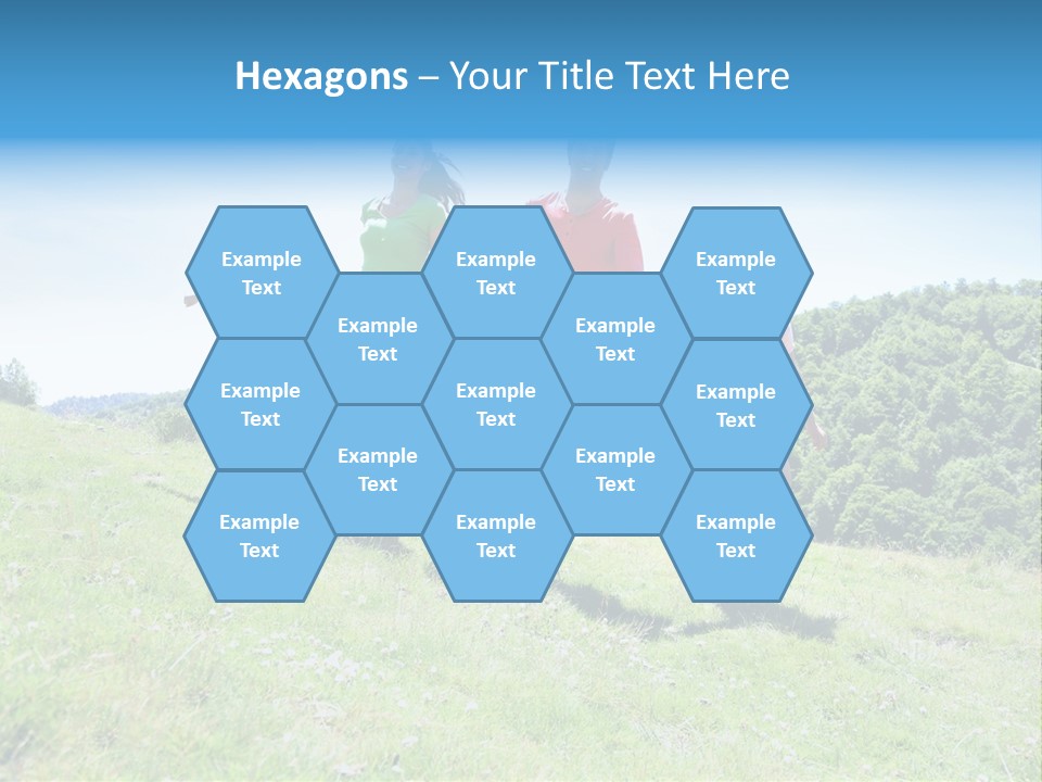 Landscape Holding Hands Green PowerPoint Template