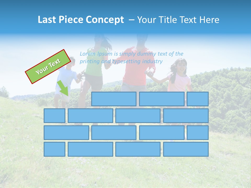 Landscape Holding Hands Green PowerPoint Template