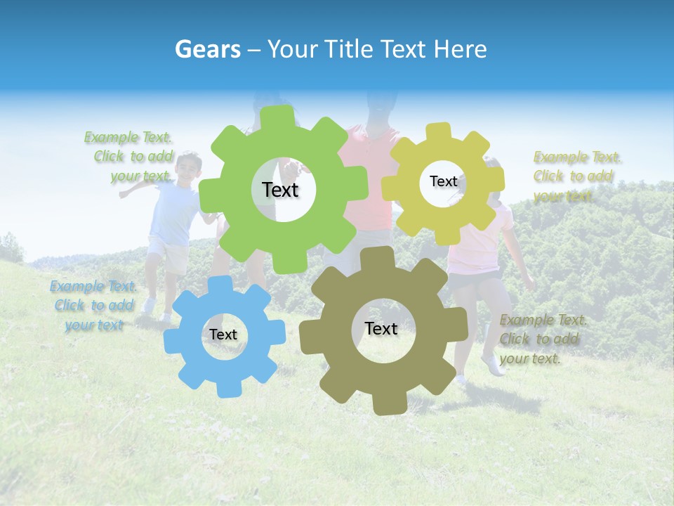 Landscape Holding Hands Green PowerPoint Template