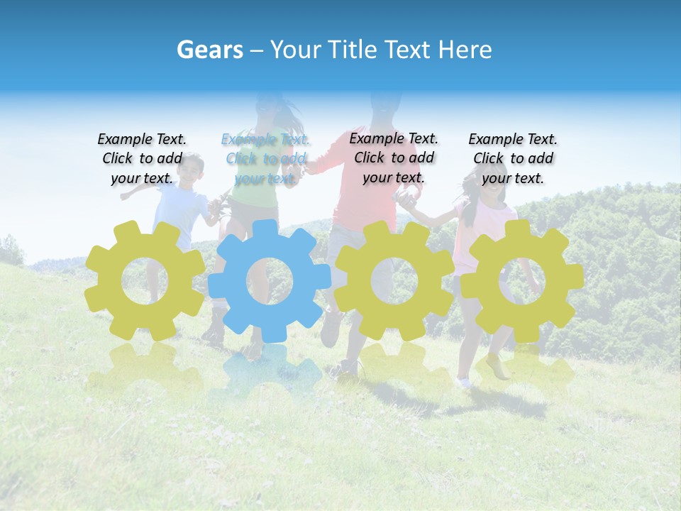 Landscape Holding Hands Green PowerPoint Template