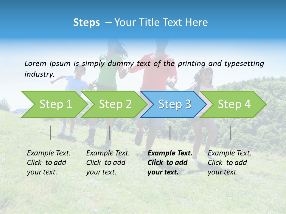 Landscape Holding Hands Green PowerPoint Template