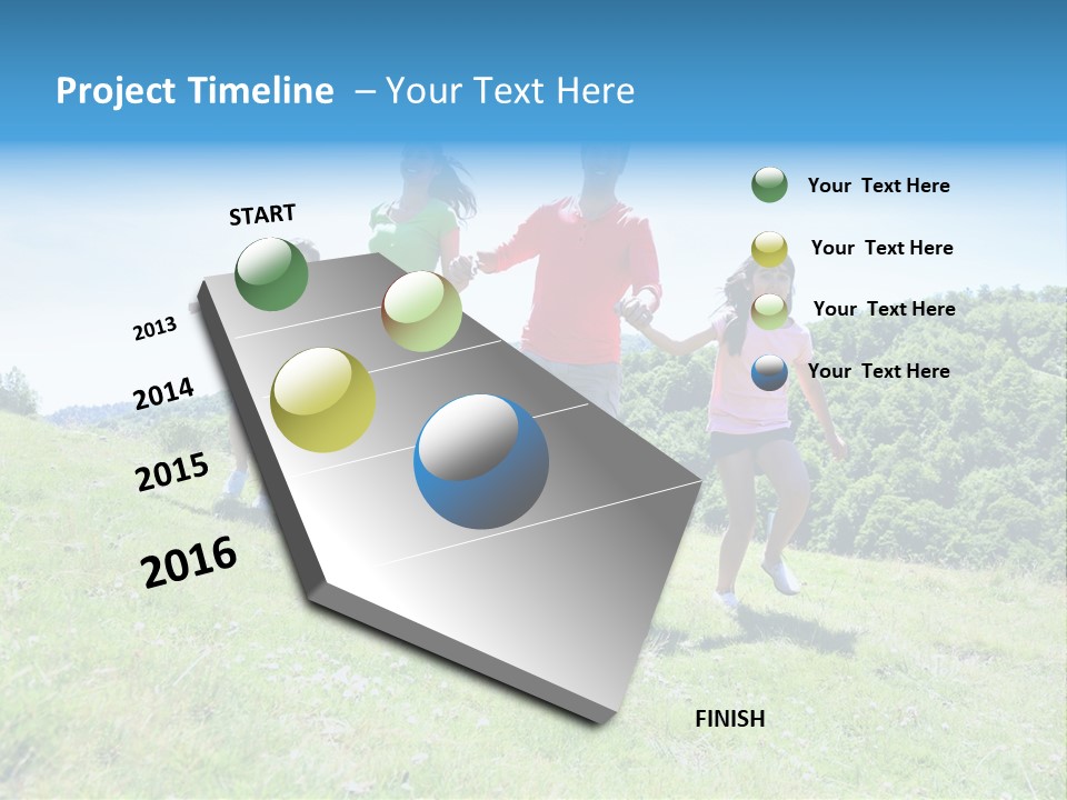 Landscape Holding Hands Green PowerPoint Template