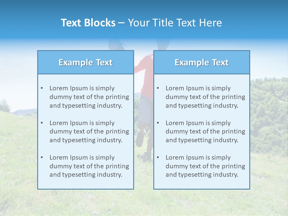 Landscape Holding Hands Green PowerPoint Template
