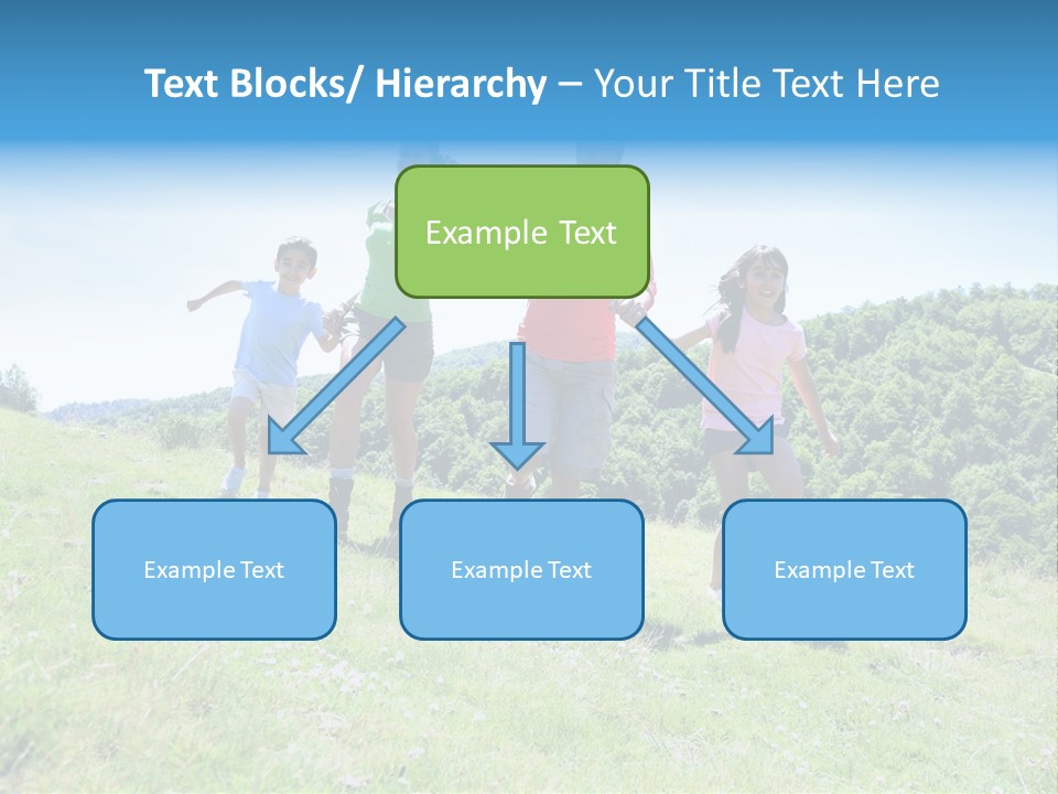 Landscape Holding Hands Green PowerPoint Template