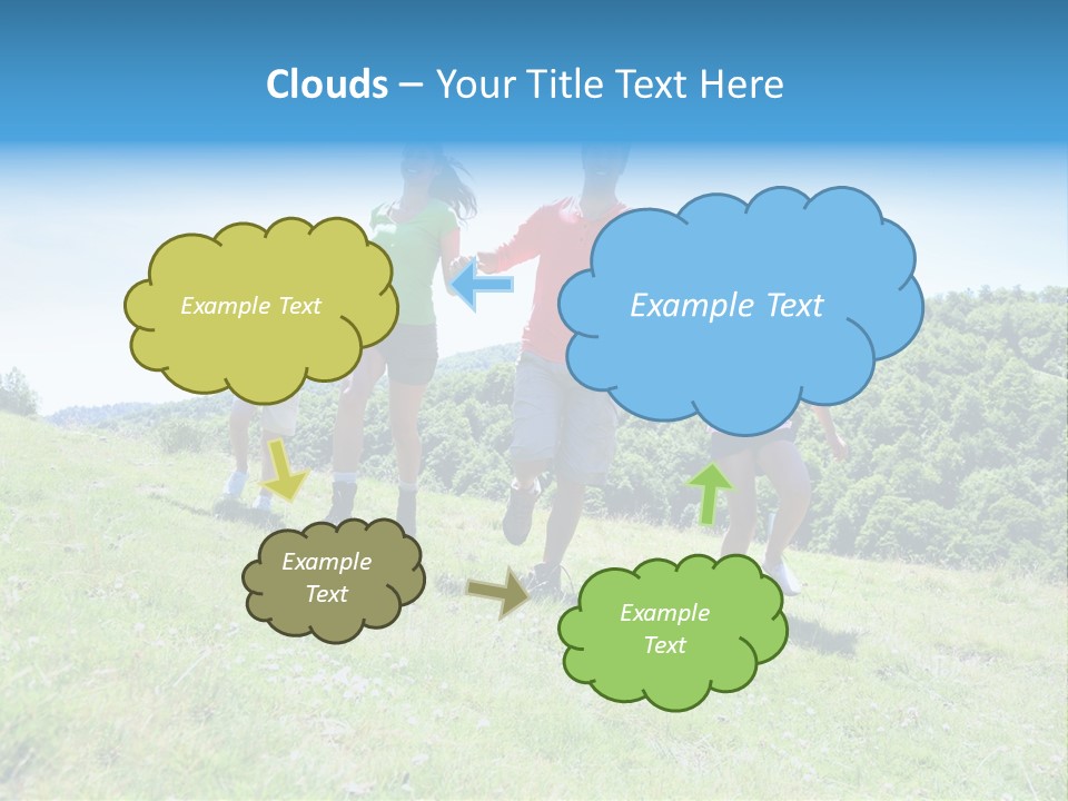 Landscape Holding Hands Green PowerPoint Template