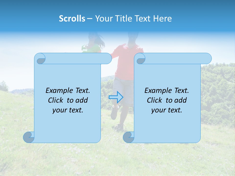 Landscape Holding Hands Green PowerPoint Template